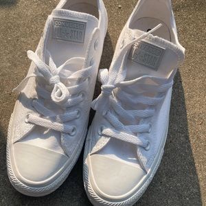All white Converse shoes